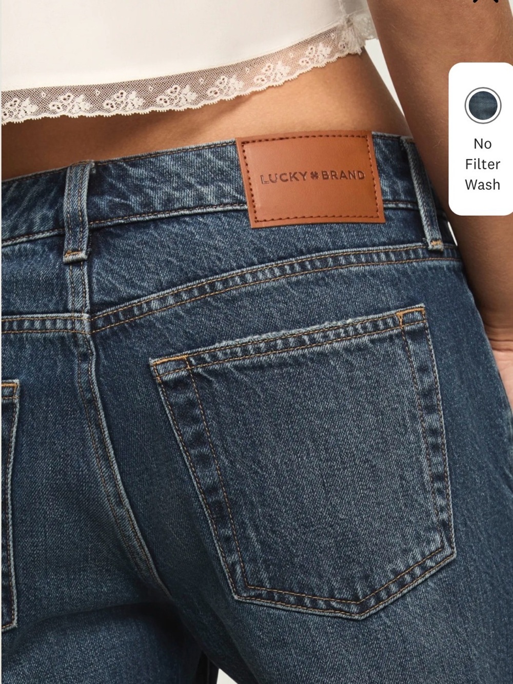 Lucky Brand THE BAGGY Jeans in Dark Blue Denim - Picture 4 of 6